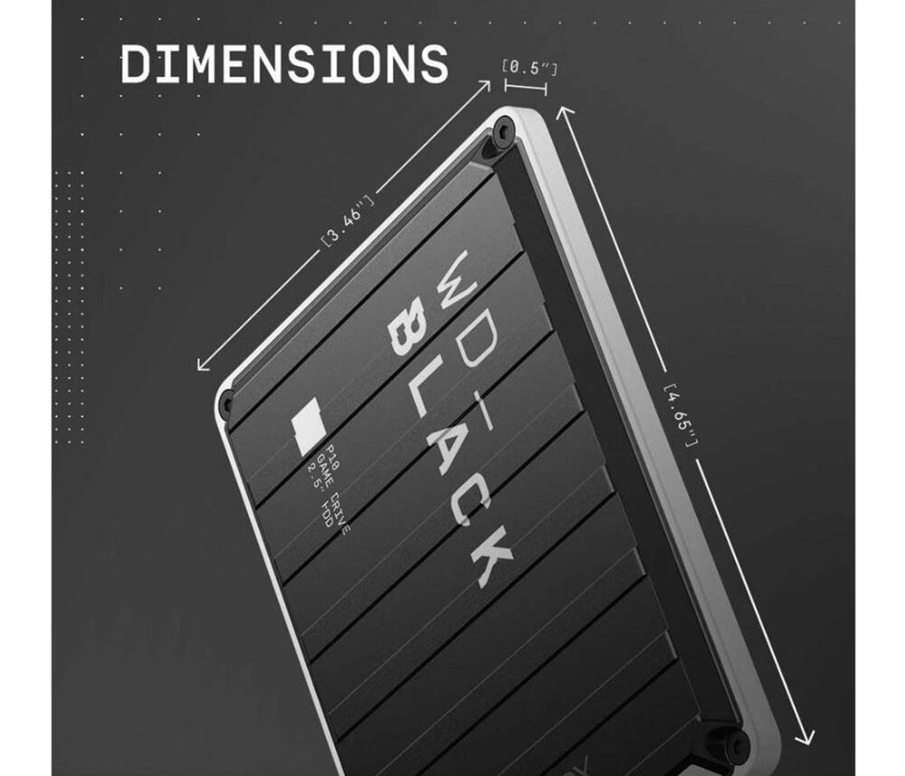 WD 2TB BLACK P10 Game Drive for Xbox USB 3.2 Gen 1, Micro-B Model WDBA6U0020BBK-